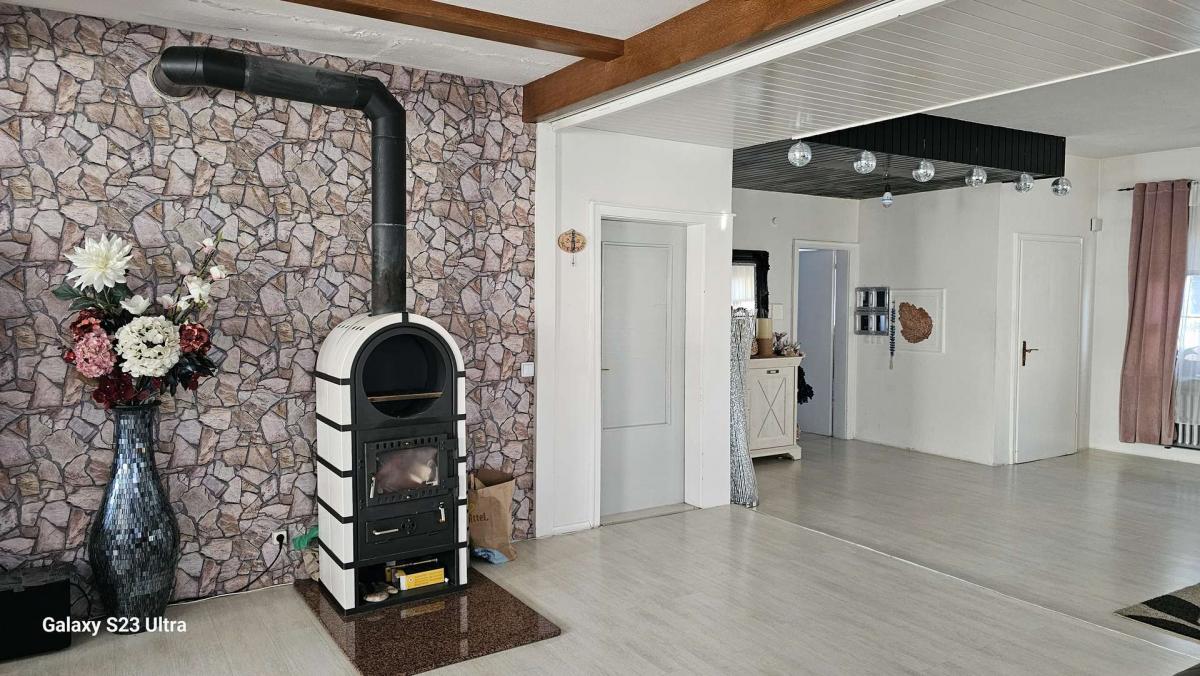 Kaminofen im Wohnzimmer EG